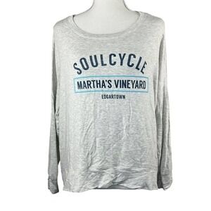 SoulCycle Gray Long Sleeve Crewneck Shirt L Edgartown Martha's Vineyard